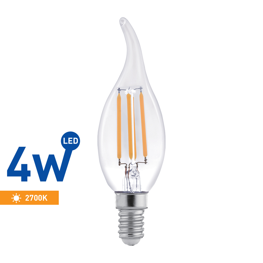BEC LED FILAMENT FLACARA 4W C35 E14 2700K