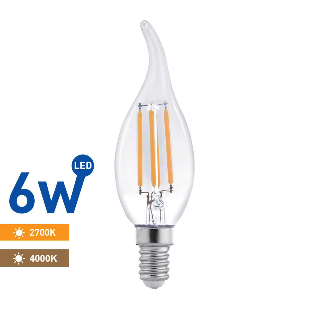 BEC LED FILAMENT FLACARA 6W C35 E14