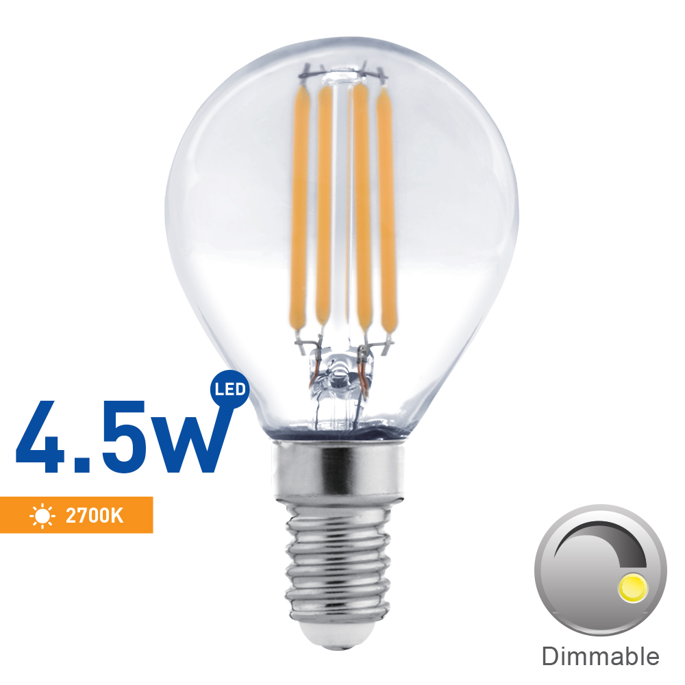 BEC LED FILAMENT SFERIC 4.5W G45 E14 2700K - DIMABIL