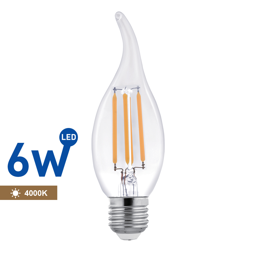 BEC LED FILAMENT FLACARA 6W C35 E27 4000K