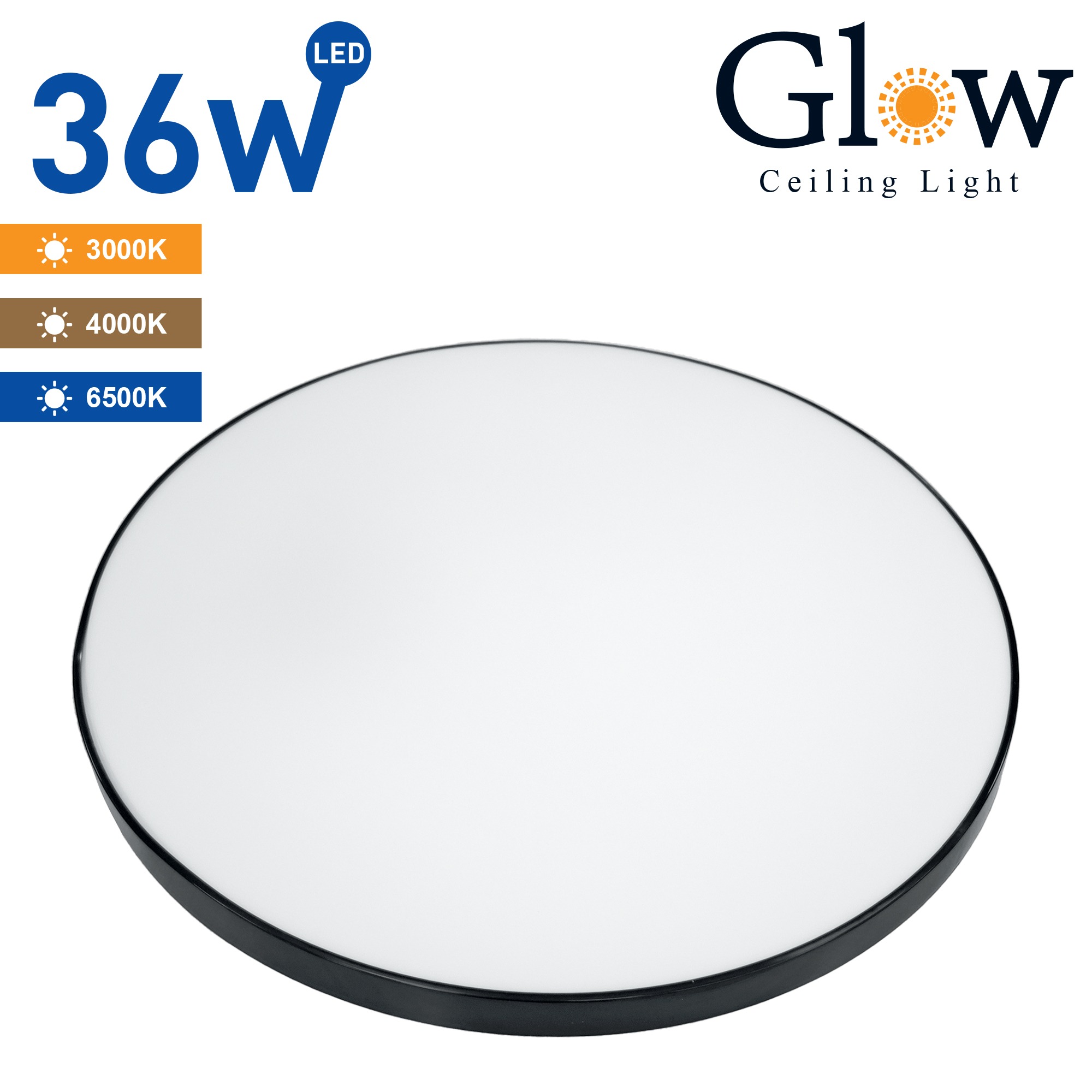 GLOW PLAFONIERA LED SAMSUNG IP20 36W 3CCT (3000K/4000K/6500K), NEAGRA