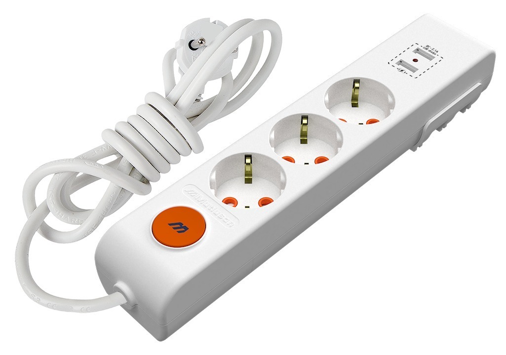 PRELUNGITOR 3P 2MT + INTRERUPATOR / 2 X USB
