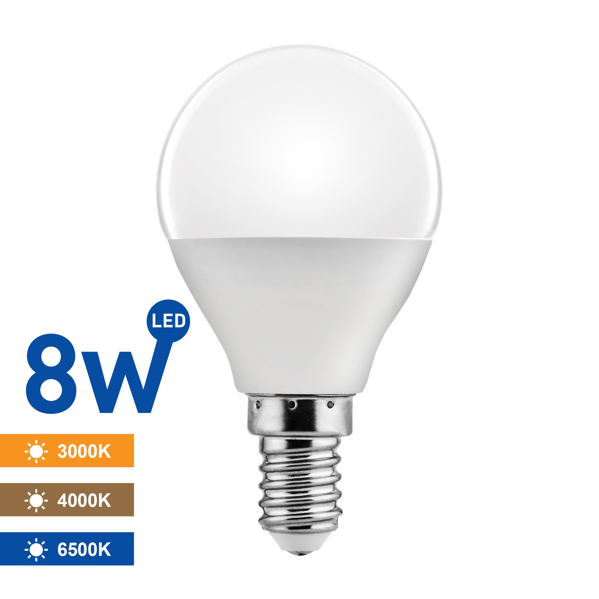 BEC LED SAMSUNG SFERIC 8W P45 E14