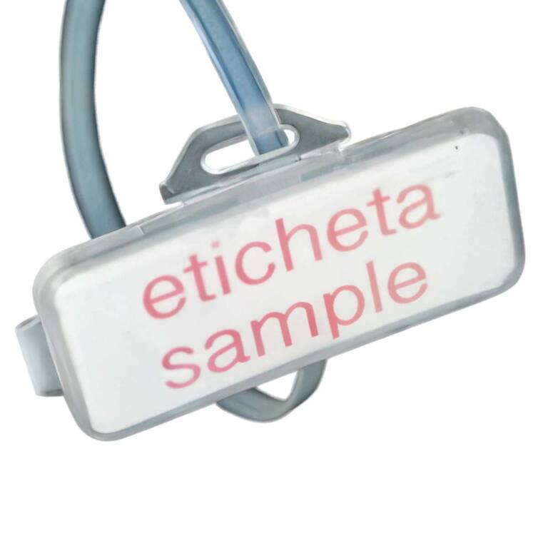 Eticheta 20 x 45mm, capac transparent, suport prindere