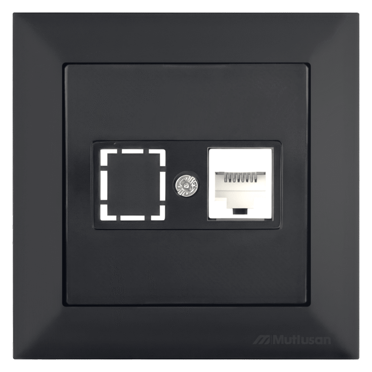 CANDELA NEGRU CATIFEA - PRIZA DATE, CAT6, 1XRJ45