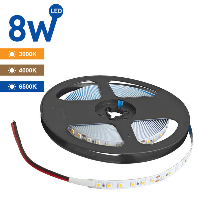 BANDA LED 8W 3000K 24V IP20 8MMx5M + TRANSFORMATOR