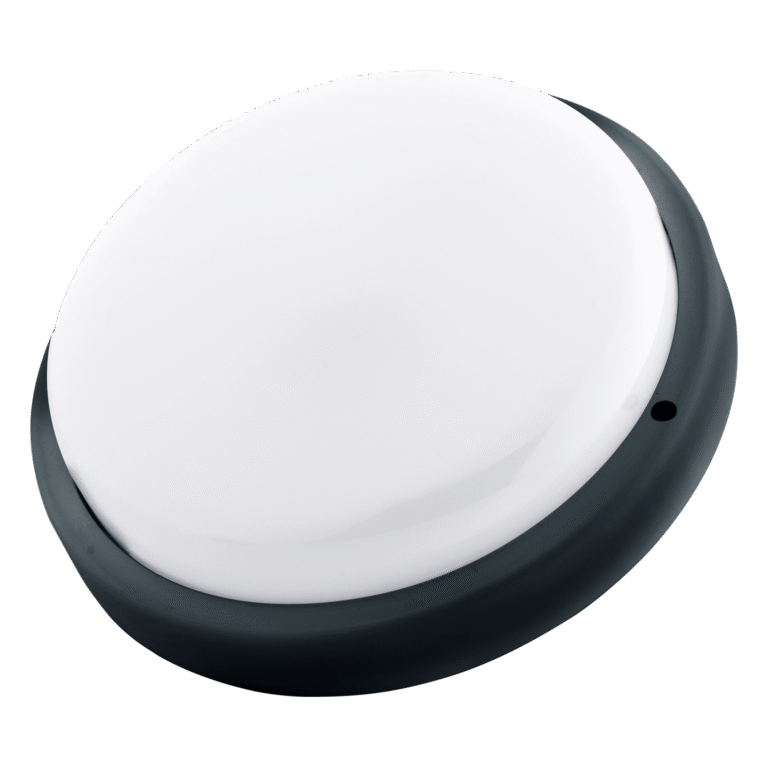 LAMPA BAT LED IP54 18W 6500K, ROTUNDA, PT, CU SENZOR, NEAGRA