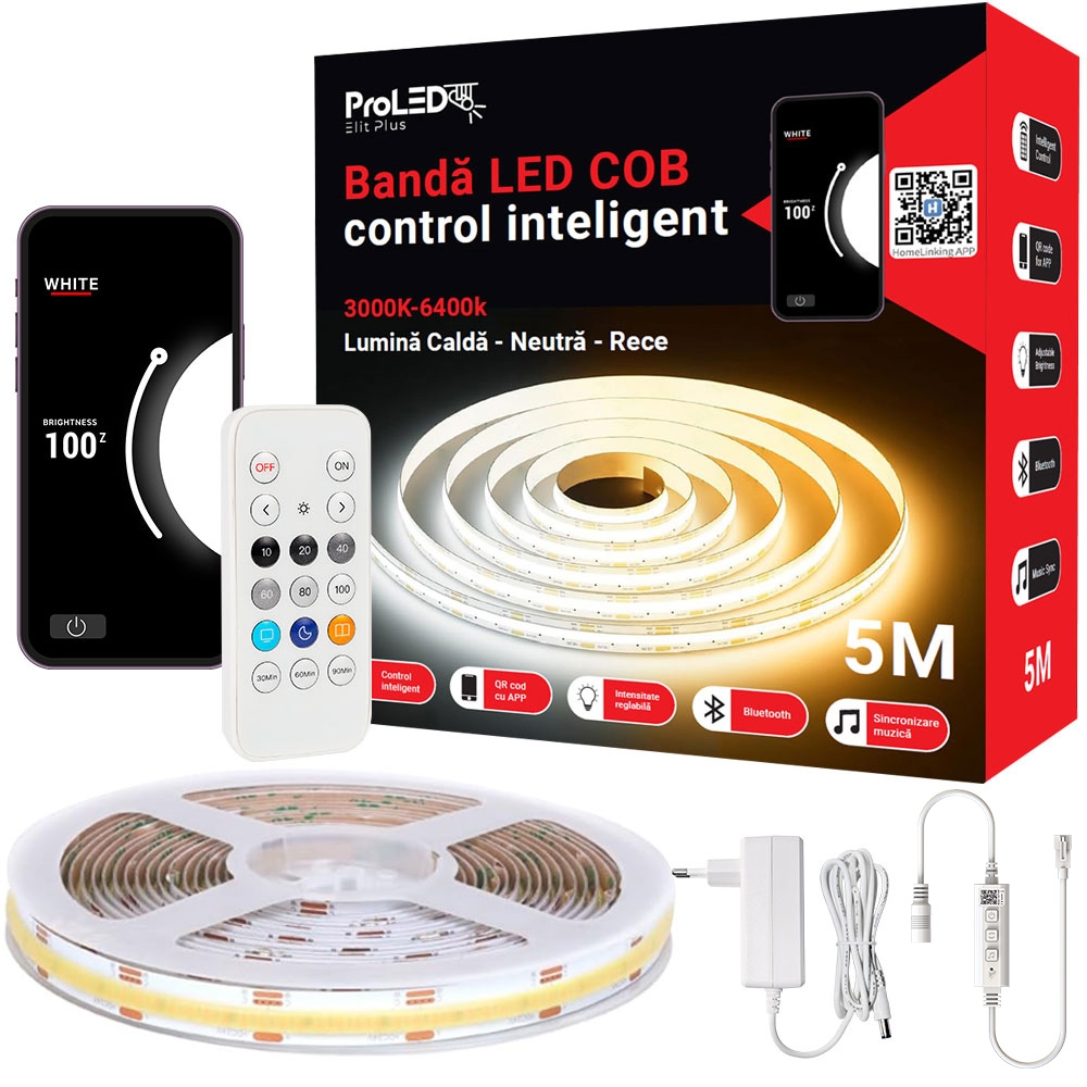 KIT BANDA LED COB 5M 3CCT (3000K/4200K/6400K)